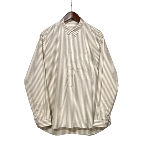 ASEEDONCLOUD"Handwerker cotton HW pull on shirts"(stripe-off white)unisex