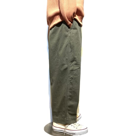 FUNSET OF ART “military satin fool pants"(olive)unisex