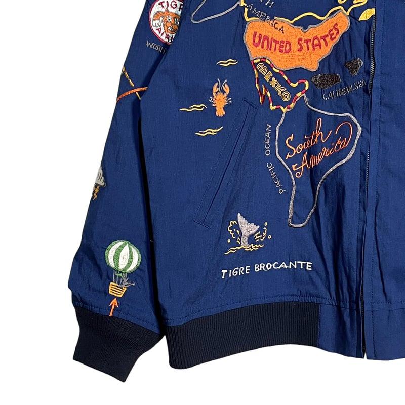 TigreBrocante”world map embroidery souvenir jac