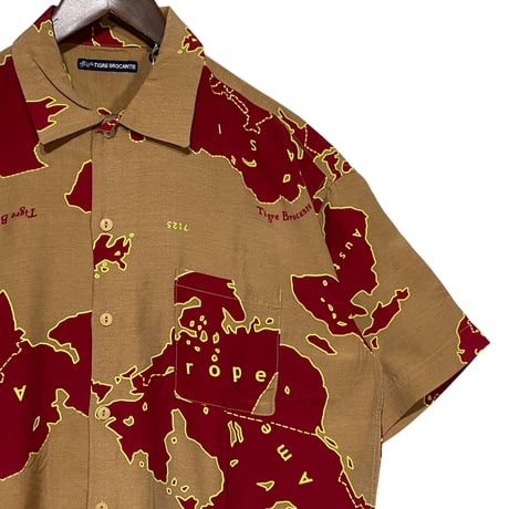 TigreBrocante"army map rayon venice beach S/S shirts"(beige)unisex