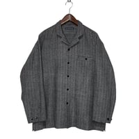 TigreBrocante”soft wool herringbone foreman shirts“(gray)unisex