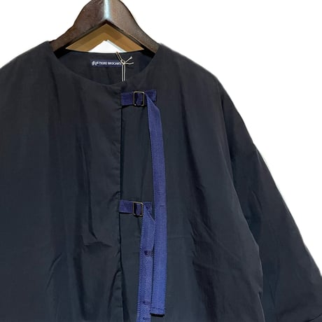 Tigrebocante"cotton×nylon batting tie up wide jacket" (night navy) women's