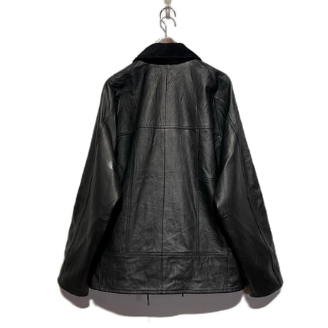 yoused"all leather drivers jacket"(black)unisex