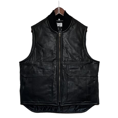 yoused"Remake rib collar down vest"(black)unisex