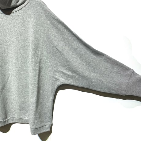Linen ya"cotton dolman sleeve high neck"(gray)women's