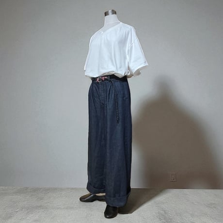CAERULA PER LIGHTS"10oz denim wide pants"(navy)unisex