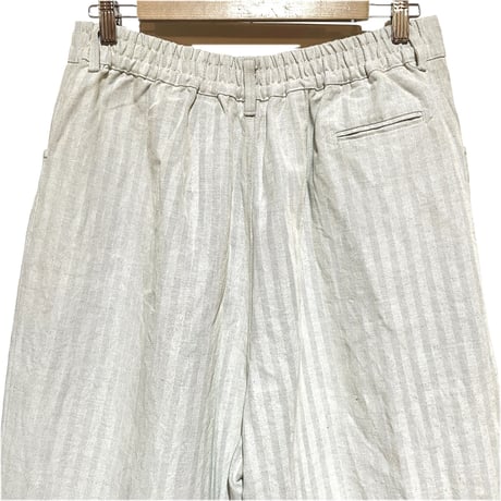 SlowHands”linen×cotton herringbone poofy pants"(natural)unisex