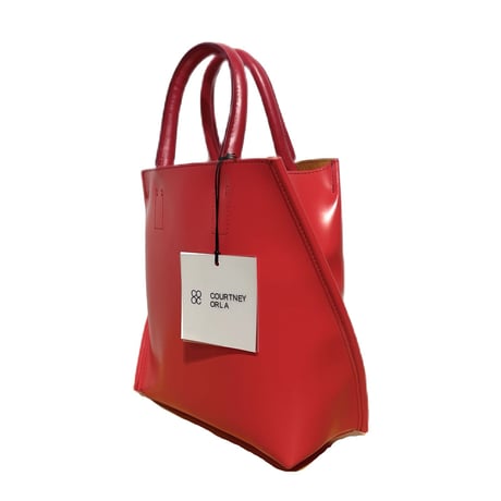 Courtney orla "slope tote S" PVC×LEATHER (red×camel)