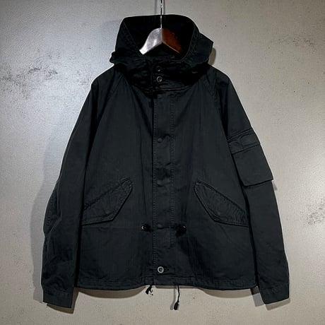 H.UNIT "HBT hooded jacket Used wash"(black)unisex