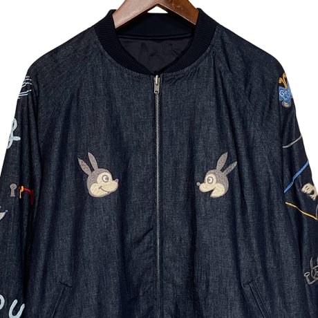 TigreBrocante”denim lucky naugty embroidery souvenir jacket“(indigo)unisex