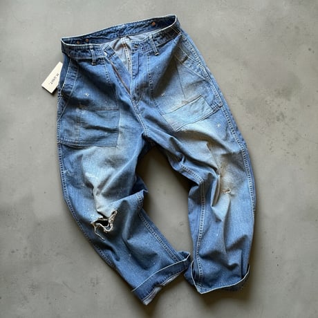 H.UNIT "Denim fatigue pants customize" (indigo) unisex