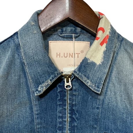 H.UNIT "denim zip work jacket customized" (indigo) unisex