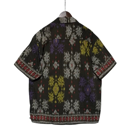 Jawndi "kasuri open collar S/S shirts" (brown)