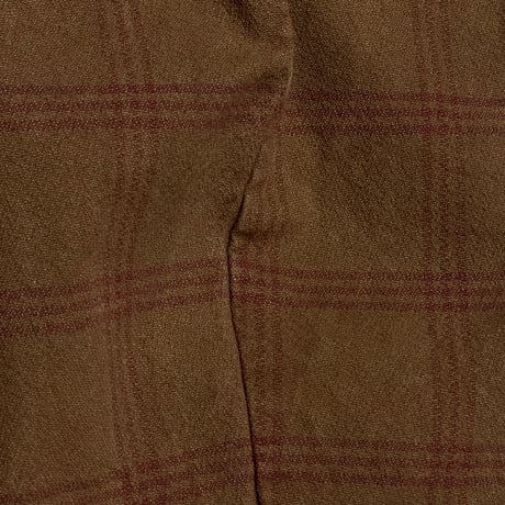 COLINA CAPERTICA "Natural Dyed Amunzen Check Peg Top Easy Pants"(柿渋染め) unisex