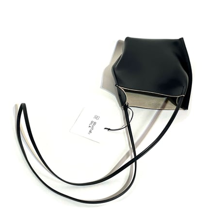 Courtney orla "slope tote mini" PVC×LEATHER (black×pearl gray)