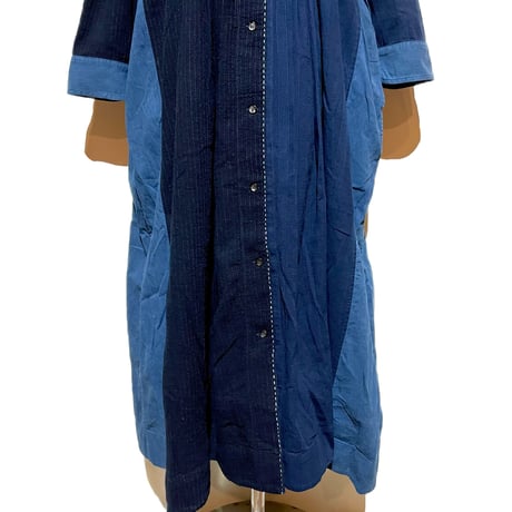 TigreBrocante "Jacquard mix york switch gather one-piece"(indigo) women's