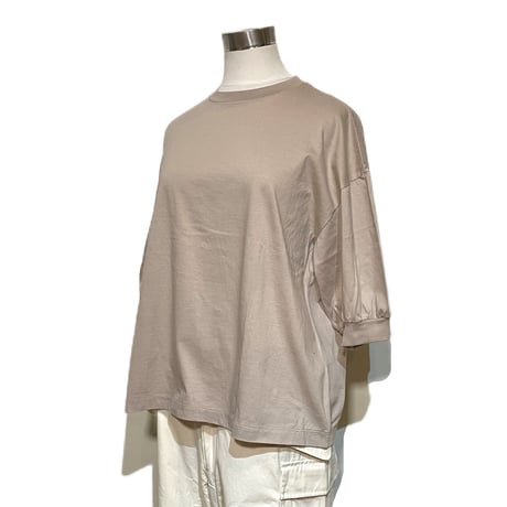 TigreBrocante"アルビニコットン天竺 ギャザー 6分袖 T"(pink beige)women's