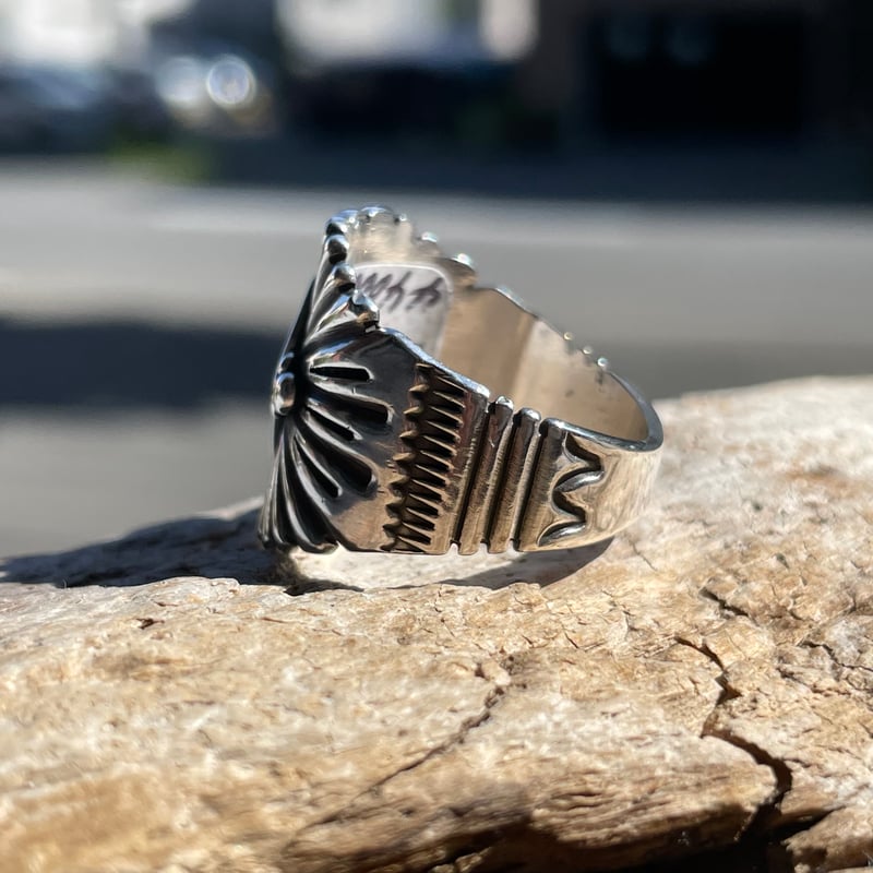 ナバホ thomas jim スタンプワーク バングル Sterling ナバホthomas