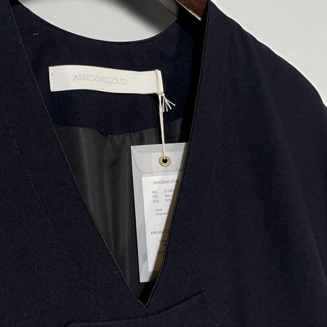 ASEEDONCLOUD"Study uniform dress chimney ash wool"(navy)women's