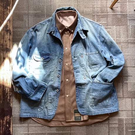 ASEEDONCLOUD"Handwerker wool flannel HW basic shirts"(camel)unisex