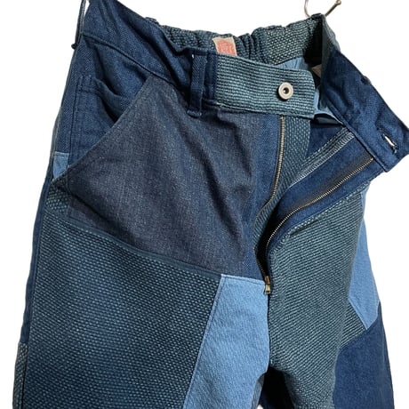 FUNSET OF ART "indigo patchwork karusan 5P pants"(indigo)unisex-S