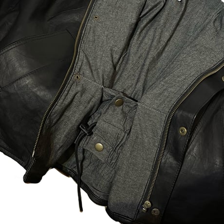 yoused"all leather drivers jacket"(black)unisex