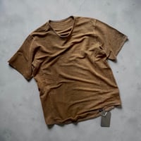 COLINA "CAPERTICA"Natural Dyed Linen Heavy Jersey Solid H/S Tee(赤墨)unisex
