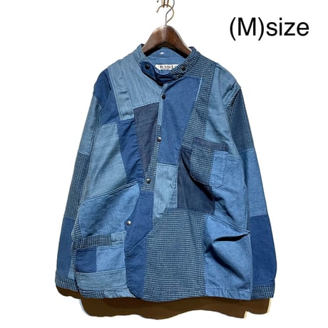 FUNSET OF ART “indigo patchwork wagase shirts"(indigo)unisex