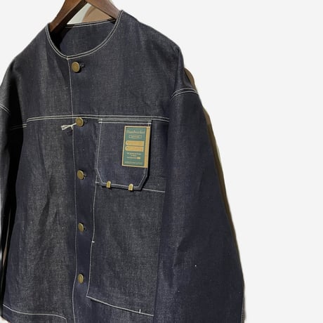 ASEEDONCLOUD"Handwerker cotton×linen no collar blouson"(indigo)unisex