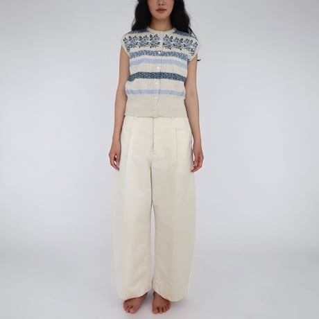 ASEEDONCLOUD"flower jaquard knit vest"(off white)unisex