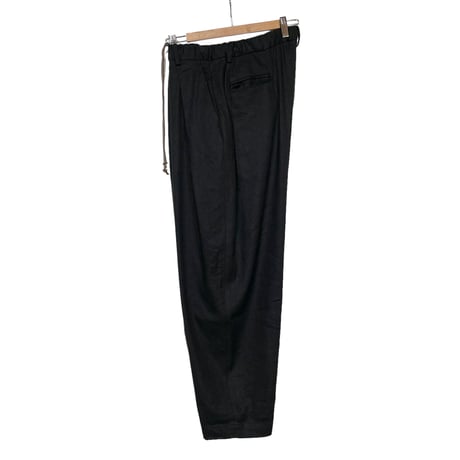 COLINA"Silk×Linen Gaba w-tuck pants"(black) unisex
