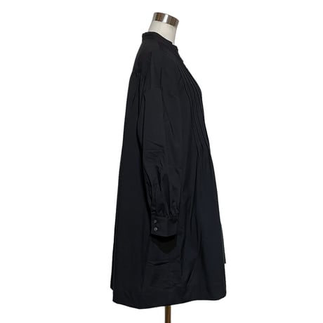 Linen ya"pin tuck blouse P/O"(black)women's