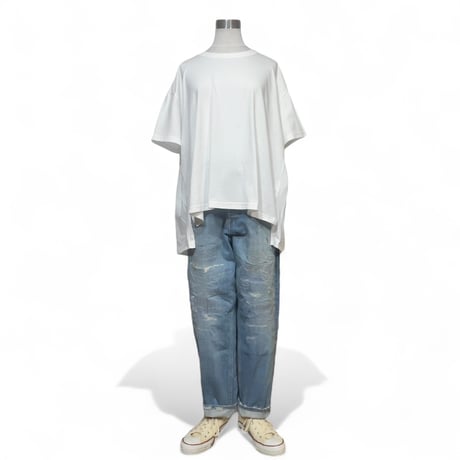 CAERULA PER LIGHTS"30 jersey back flare T"(white)women's