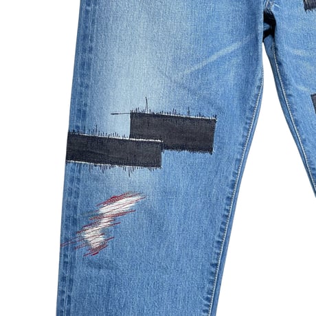 TigreBrocante"12,75oz denim big 5pocket pants“(hand damage)unisex.S