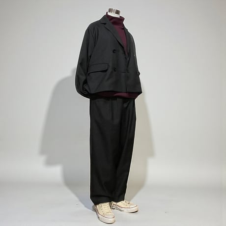 CAERULA PER LIGHTS"schola sage tuck pants"(black)unisex