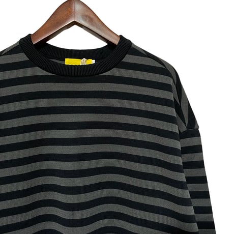 eyya"cotton knit crew neck "(black×charcoal)unisex