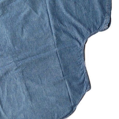H.UNIT "5oz chambray indigo dollman sleeve shirts"(indigo) unisex