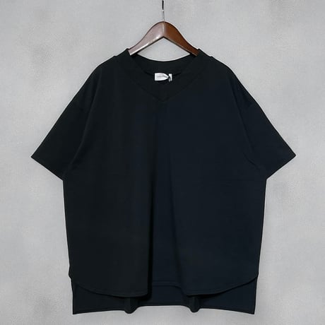 CAERULA PER LIGHTS"30/Jersey V neck wide T"(black)unisex