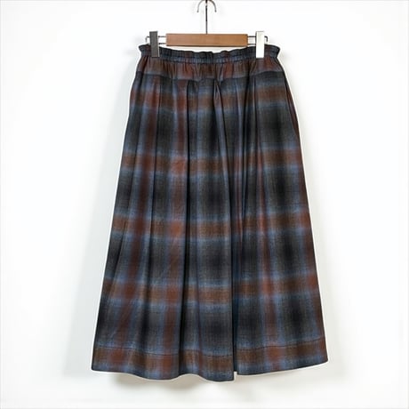 TigreBrocante"ombre woolcheck ficel longskirt"(brown)women's