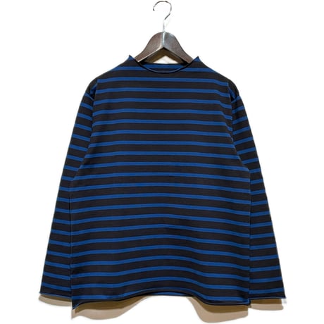 TigreBrocante"light border 天竺 bottle neck 9分袖 T"(sumikuro)unisex