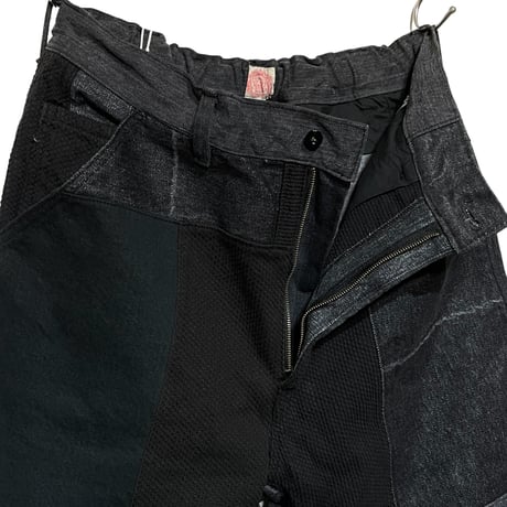 FUNSET OF ART "black patchwork karusan 5P pants"(black)unisex-L
