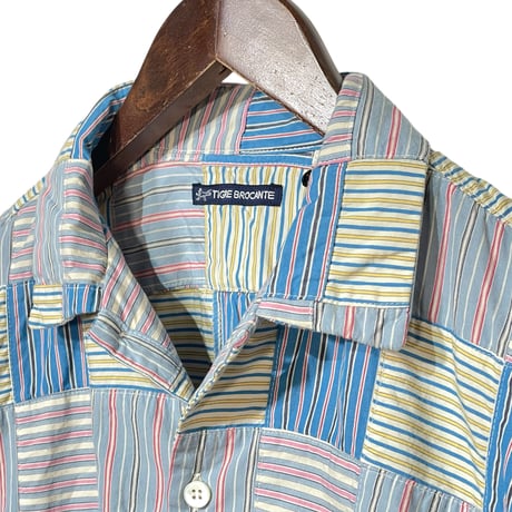 TigreBrocante"stripe patch venice beach S/S shirts"(color mix)unisex