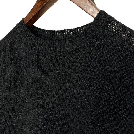 Linen ya(as it is)"crewneck short sleeve knit washi"(black)women's
