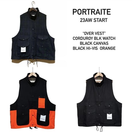 PORTRAITE"over vest"(black×hi-vis orange)unisex