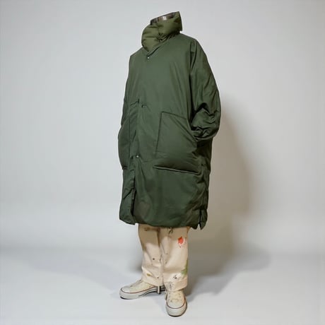 Slow Hands "recycle tent down coat"(olive×olive)S-unisex