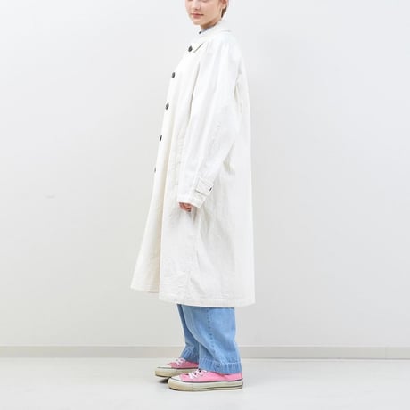 H.UNIT "Denim soutien collar coat" (kinari) unisex
