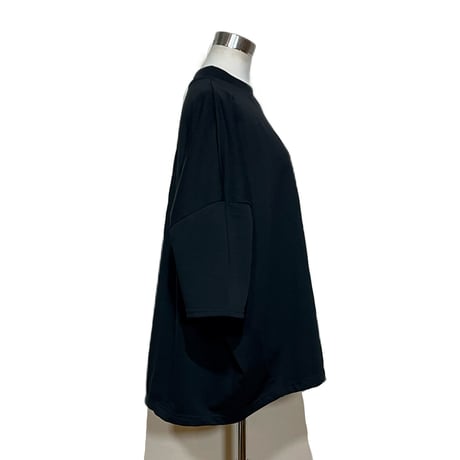 Linen ya"delave quater sleeve T-shirs"(black)women's