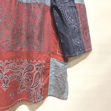 Slow Hands "bandana patch work coat"(ice gray asst)unisex-(S)