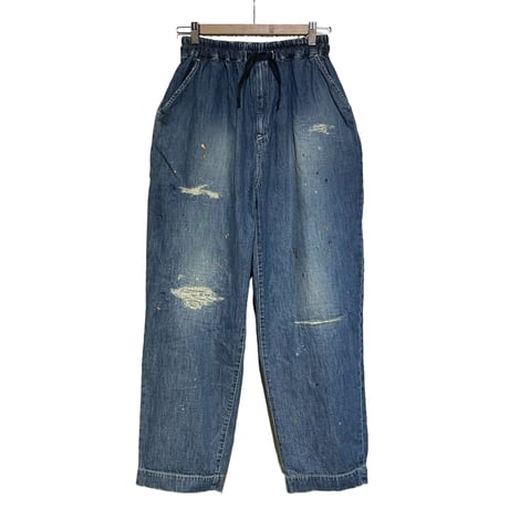 H.UNIT "denim easy pants customize" (indigo) unisex