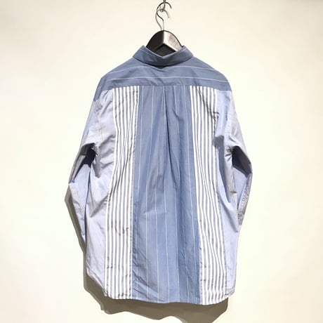 H.UNIT "stripe crazy L/S shirts" (white) unisex